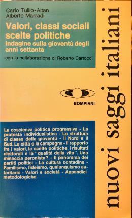 Valori, classi sociali scelte politiche - Carlo Tullio Altan - copertina