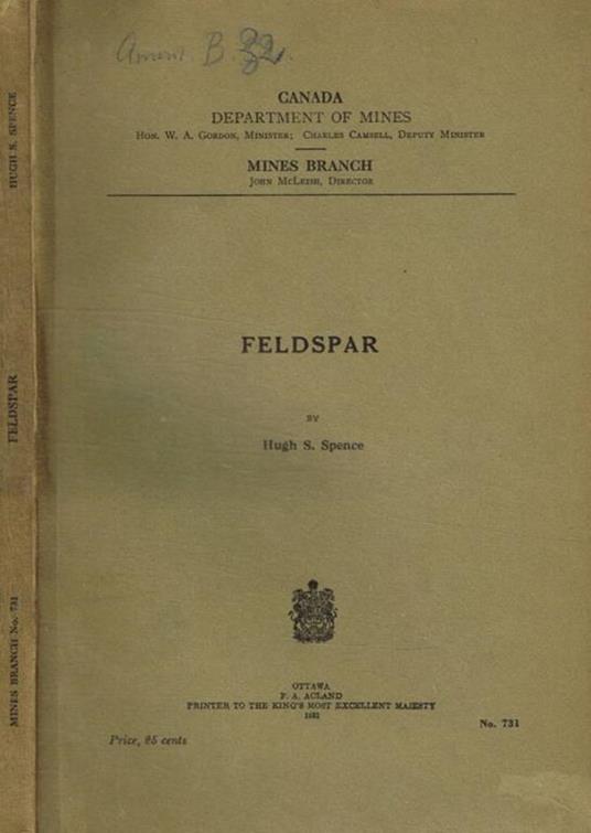 Feldspar Hugh S.Spence - copertina