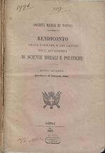 Rendiconto delle tornate e dei lavori dell'Accademia di Scienze Morali e Politiche, Anno IV- quaderno di Gennaio, Febbraio-Marzo, Aprile-Maggio, Giugno