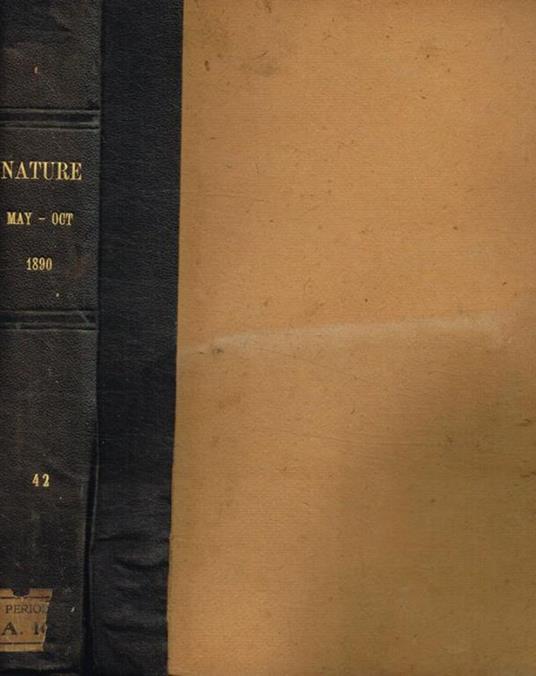 Nature a weekly illustrated journal of science. Volume XLII, may 1890 to october 1890 - copertina