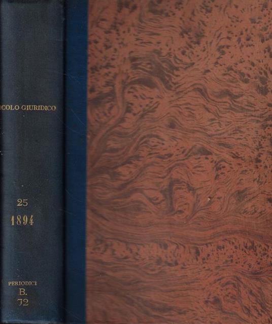 Il Circolo Giuridico Vol. XXV Anno 1894 - copertina
