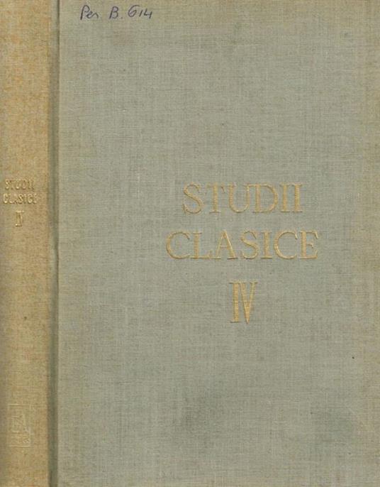 Studii clasice IV Societatea de studii clasice din R.P.R. - copertina