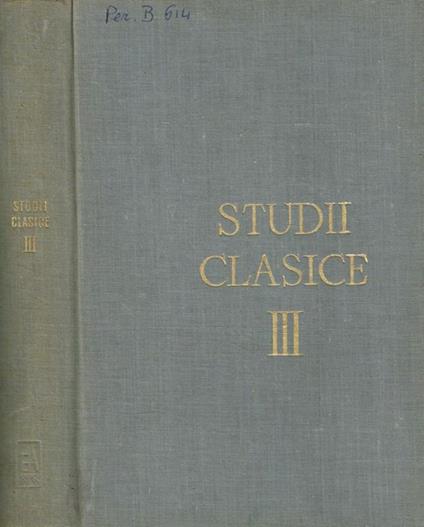 Studii clasice III - copertina