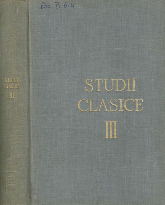 Studii clasice III - copertina