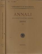 Università di Macerata annali della facoltà di lettere e filosofia XXXVI 2003