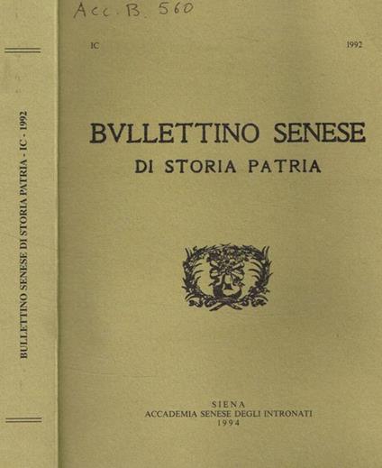 Bullettino senese di storia patria IC-1992 - copertina