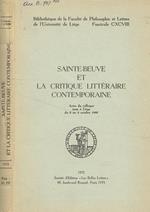 Sainte-Beuve et la critique litteraire contemporaine