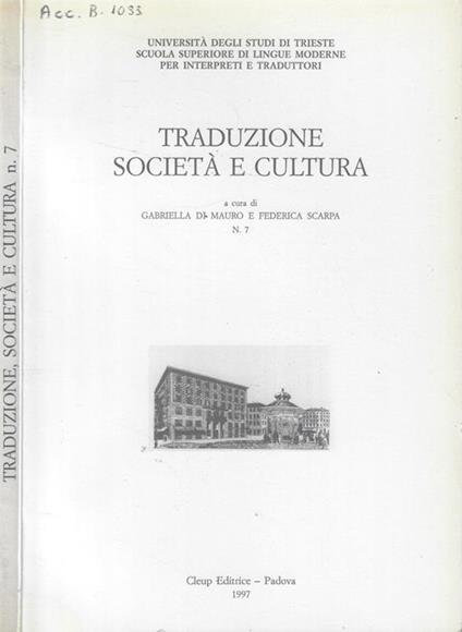 Tradizione, società e cultura n. 7 Anno 1997 Gabriella Di Mauro- Federica Scarpa, a cura di - copertina
