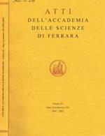 Atti dell'accademia delle scienze di Ferrara. Vol.82, anno accademico 182, 2004-2005