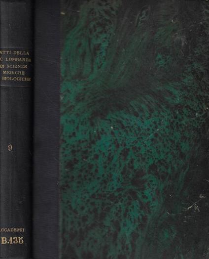 Atti della Società Lombarda di Scienze Mediche e Biologiche Anno 1920 fasc. I-II/III-IV-V-VI - copertina