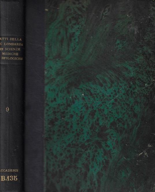 Atti della Società Lombarda di Scienze Mediche e Biologiche Anno 1920 fasc. I-II/III-IV-V-VI - copertina