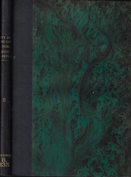 Atti della Società Lombarda di Scienze Mediche e Biologiche Anno 1917 Vol. VI Fasc. I - copertina