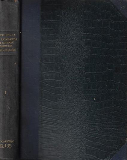 Atti della Società Lombarda di Scienze Mediche e Biologiche Anno 1912 Vol. I-fasc. I - copertina