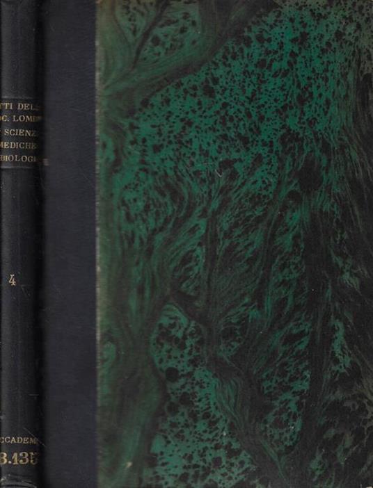 Atti della Società Lombarda di Scienze Mediche e Biologiche Anno 1914 Vol. IV - copertina