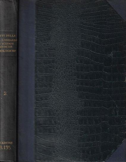 Atti della Società Lombarda di Scienze Mediche e Biologiche Anno 1912 Vol. II-fasc. I - copertina