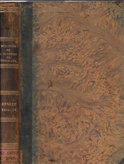 Bulletins de l'Academie Royale des sciences, des lettres et des beaux-arts de Belgique annee 1853-1854 - copertina