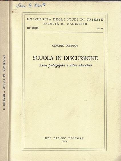 Scuola in discussione - Claudio Desinan - copertina