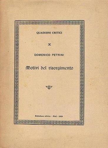 Motivi del Risorgimento - Domenico Perigni - copertina