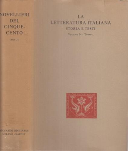 Novellieri del Cinquecento. Tomo I - copertina