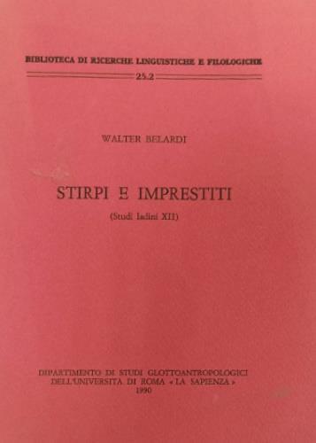 Stirpi e imprestiti ( studi ladini XII ) - Walter Belardi - copertina