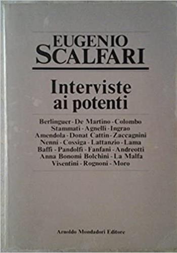 Interviste ai potenti - Eugenio Scalfari - copertina