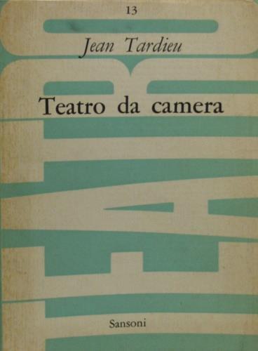 Teatro da camera - Jean Tardieu - copertina