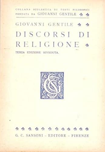 Discorsi di religione - Giovanni Gentile - copertina