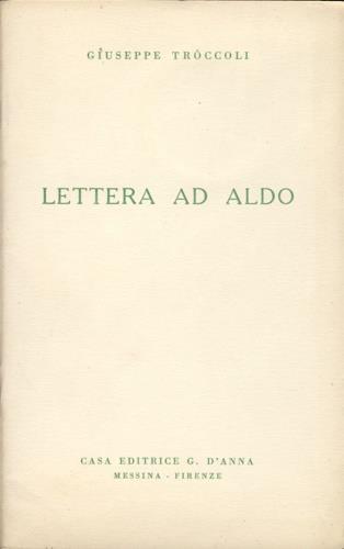 Lettera ad Aldo - Giuseppe Troccoli - copertina