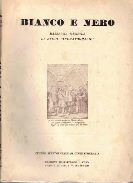 Bianco e nero: quaderni mensili del centro sperimentale di cinematografia: A. IX - Numero 9 (Novembre 1948) - copertina