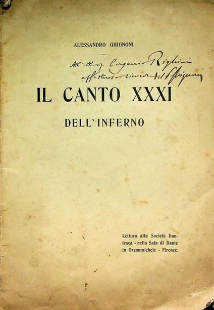 Il  canto XXXI dell'Inferno - Alessandro Ghignoli - copertina