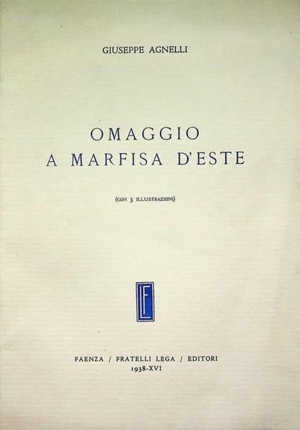 Omaggio a Marfisa d'Este - Giuseppe Agnelli - copertina