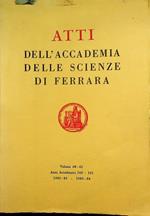 Atti della Accademia delle scienze di Ferrara: volumi 60-61: anni accademici 160-161 (1982-83, 1983-84)