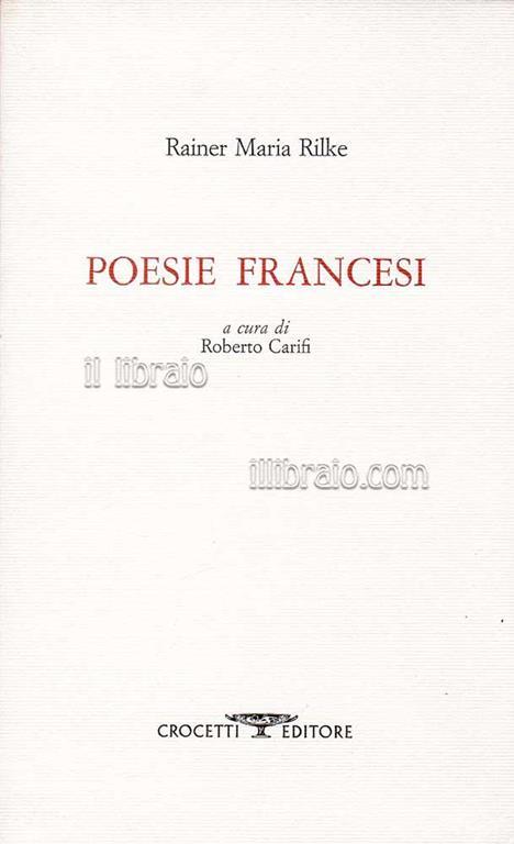 Poesie francesi - Rainer Maria Rilke - copertina