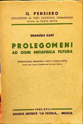 Prolegomeni ad ogni metafisica futura - Emanuele Kant - copertina