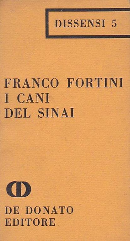 I cani del Sinai - Franco Fortini - copertina