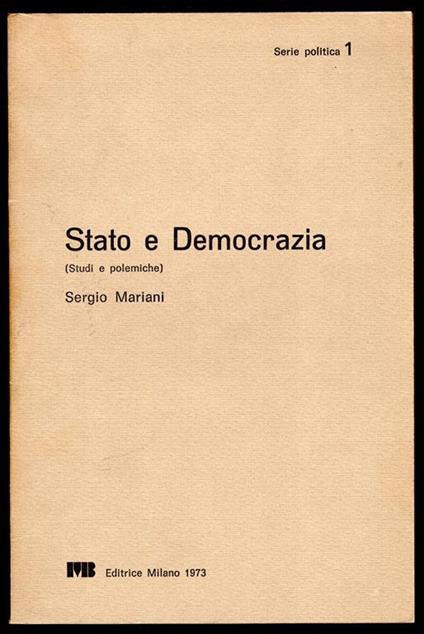 Stato e Democrazia - Sergio Marciani - copertina