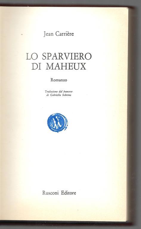 Lo sparviero di Maheux - Jean Carrère - copertina