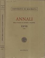 Università di Macerata annali della facoltà di lettere e filosofia XXVII 1994