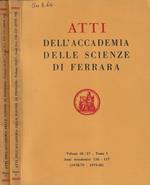 Atti dell'Accademia delle scienze di Ferrara volume 56-57 Tomo I, II anni accademici 156-157 1978-79, 1979-80