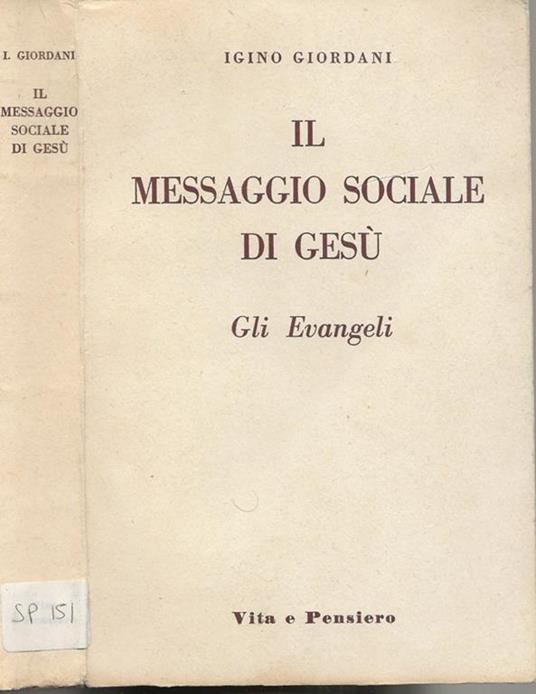 Il messaggio sociale di Gesù - Igino Giordani - copertina