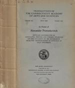 In honor of Alexander Petrunkevitch. Articles contributed by associates, friends and former students on the occasion of his retirement from the professorship of zoology at Yale University