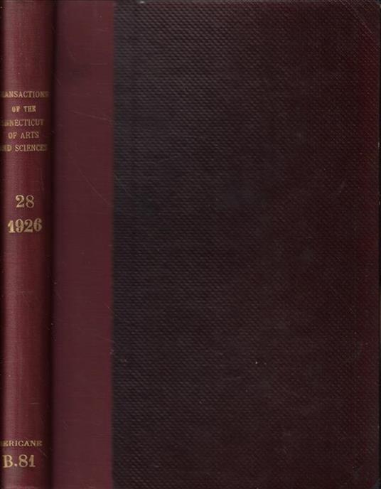 Transactions of the Connecticut Academy of Arts and Sciences Vol. 28 - copertina