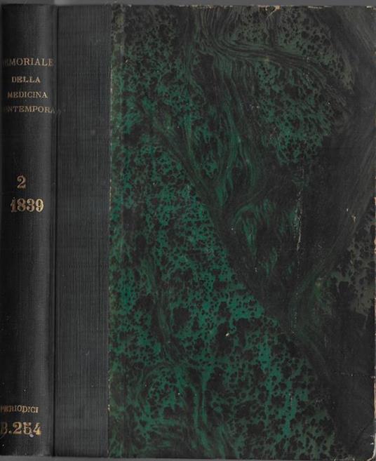 Memoriale della medicina contemporanea Volume II 1839 - copertina