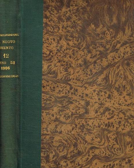 Il nuovo cimento. Organo della società italiana di fisica, serie V, tomo XII, 1906 - copertina