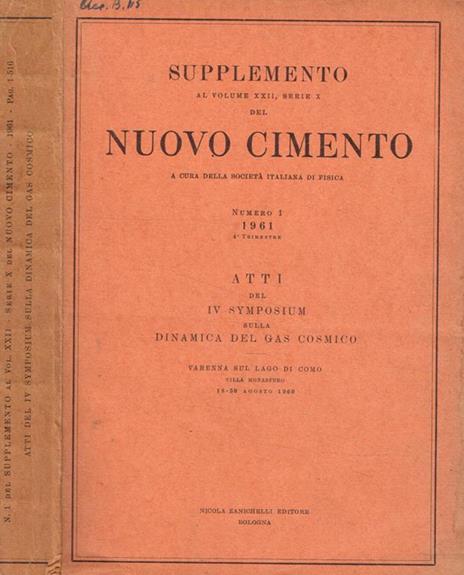 Supplemento al volume XXII, serie X del nuovo cimento. N.1, 1961, 4 trimestre - copertina