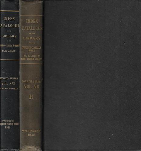 Index-Catalogue of The Library of the Surgeon General's Office, United States Army Vol. VII-XXI - copertina