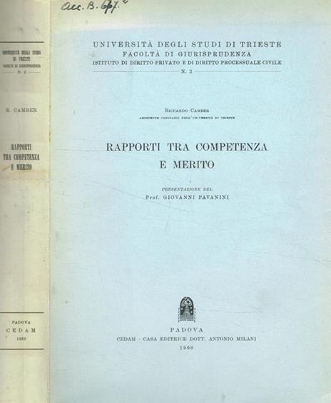 Rapporti tra competenza e merito - 2