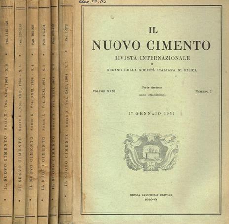 Il nuovo cimento. Rivista internazionale e organo della societa italiana di fisica. Serie decima, vol.XXXI, 1964 - 2