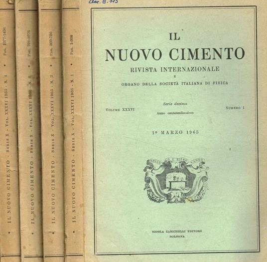 Il nuovo cimento. Rivista internazionale e organo della societa italiana di fisica. Vol.XXXVI, 1965 - copertina