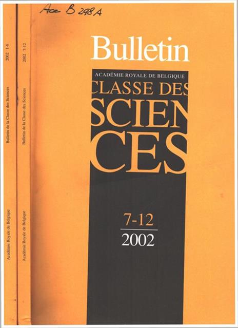 Bulletin - Classe Des Sciences - 2002 - copertina